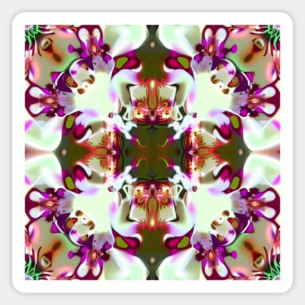 Trippy Orchid Kaleidoscope Design Sticker by TheJadeCat